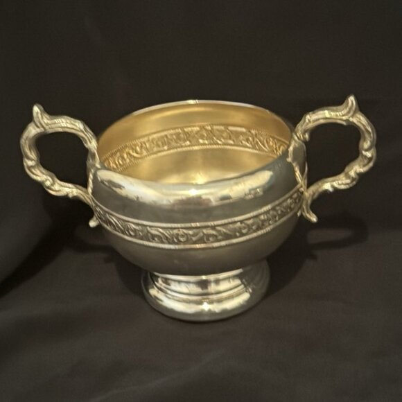 Vintage Silverplate Tea Set: Tray, Creamer, Sugar Bowl, Fork: E.P. Copper Canada - Picture 8 of 10